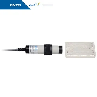سنسور نوری قطر 18mm فاصله دید 2m خروجی NPN نوع رفلکتوری